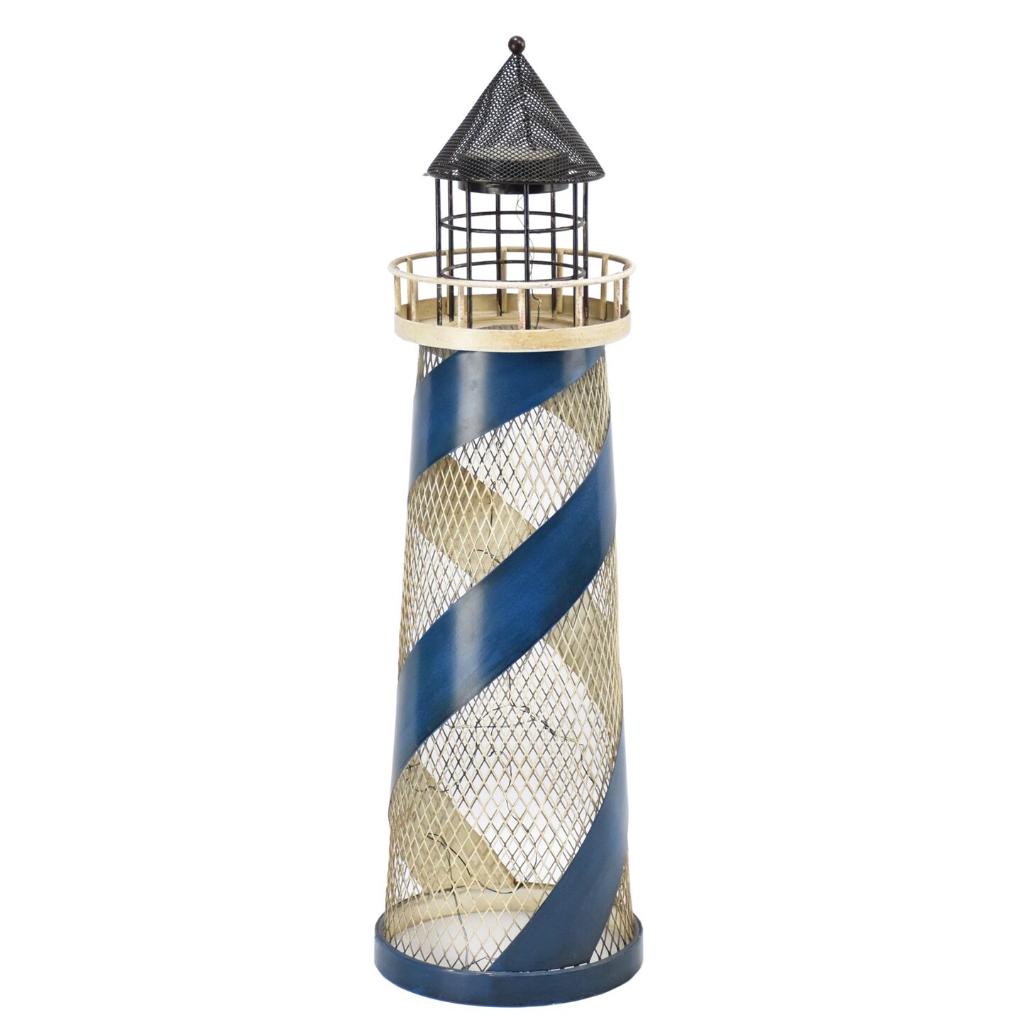 22&#x22; Metal Lighthouse With Light-Up Led Light