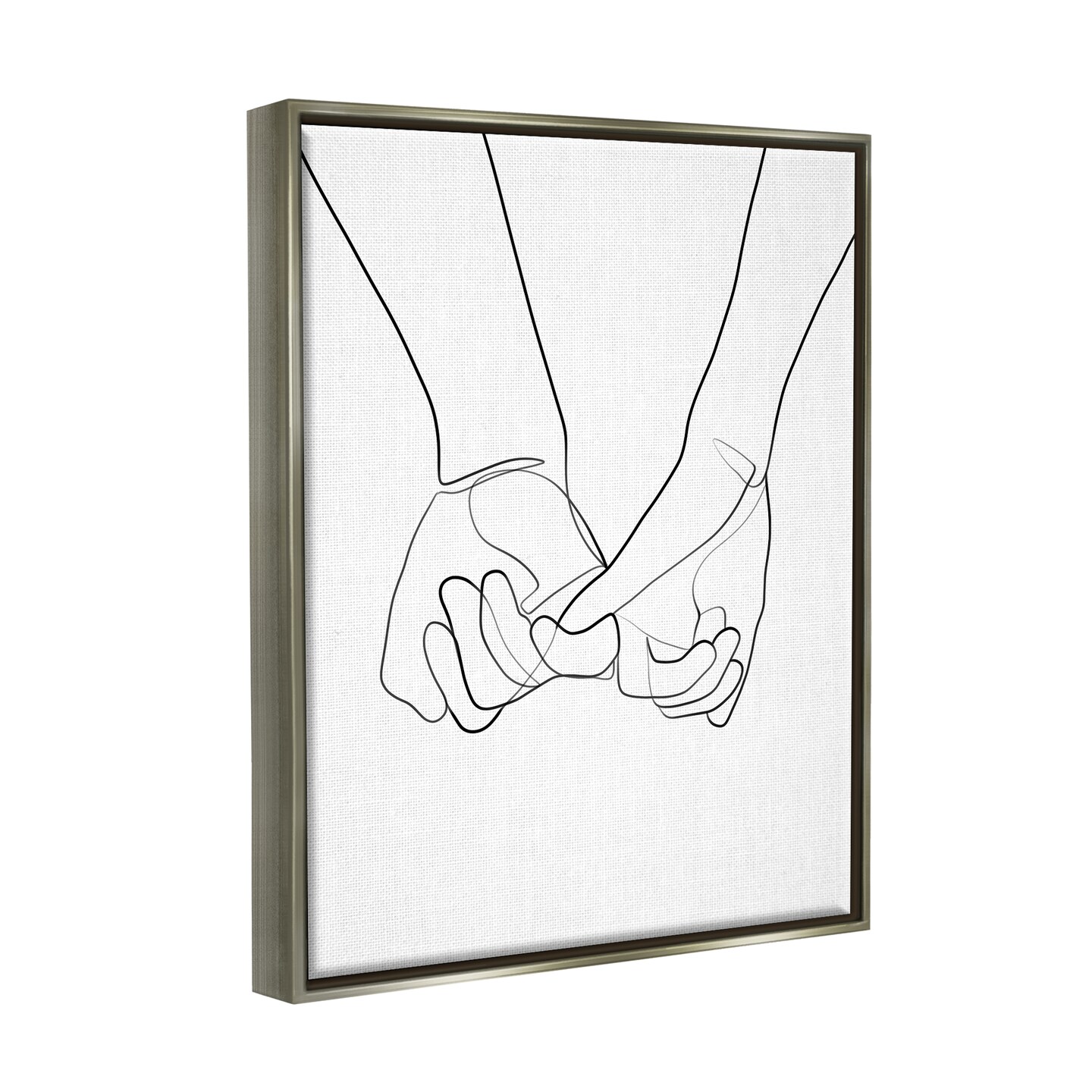 Stupell Industries Couple Holding Hands Abstract Black Framed Floater Canvas Wall Art