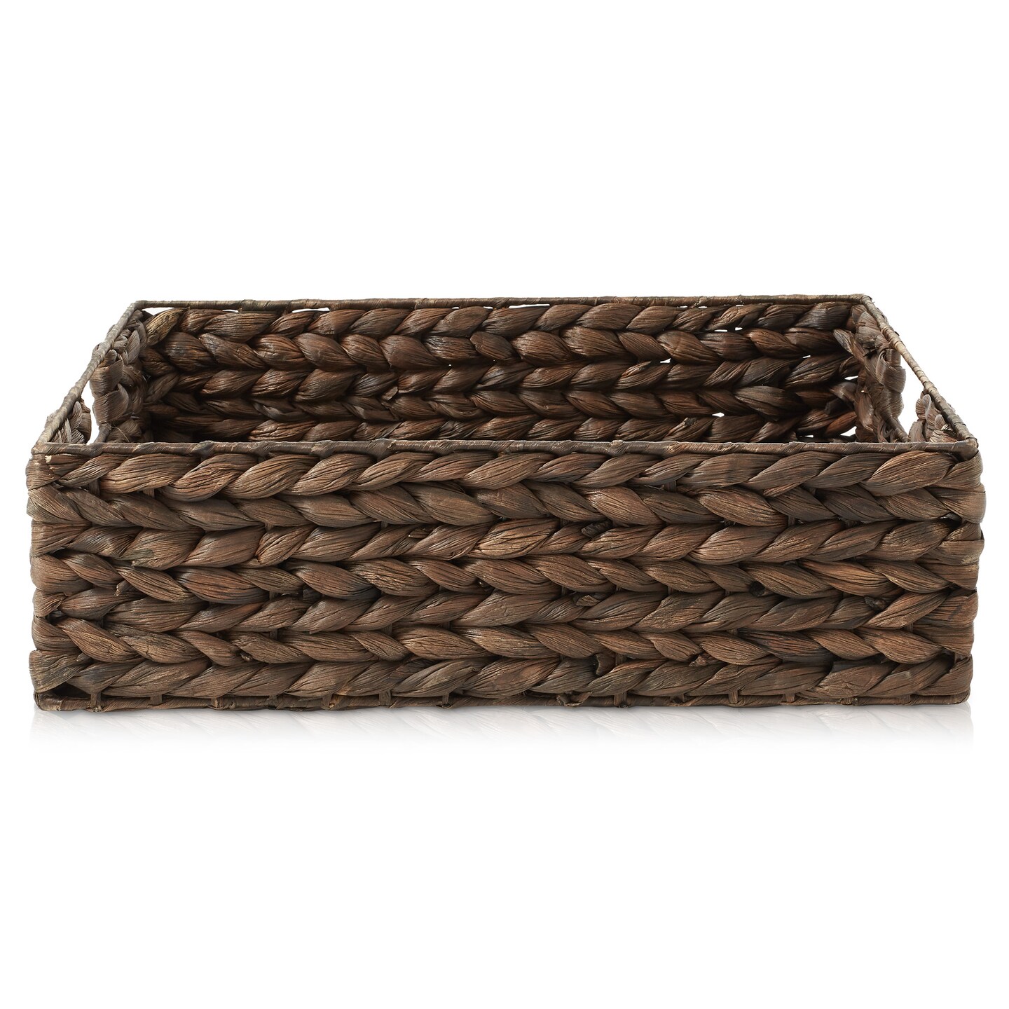 Casafield Water Hyacinth Pantry Baskets with Chalkboard Labels and Chalk Marker, Woven Storage Bin Organizers for Kitchen Shelves