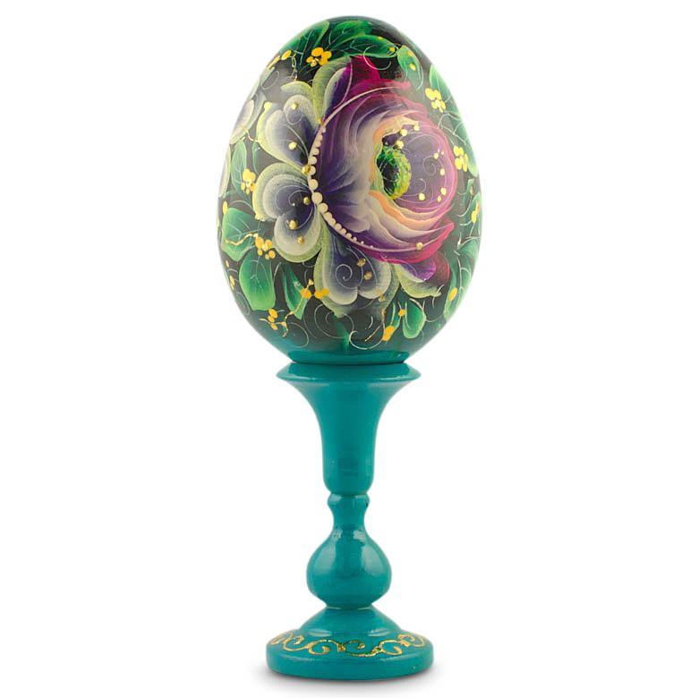 Phlox Wooden Hand Painted Easter Egg