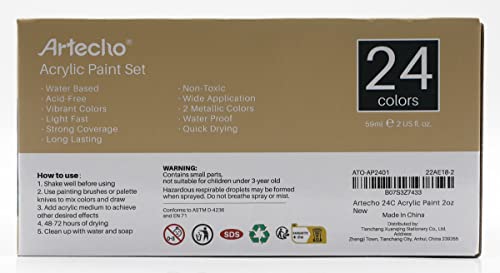 Artecho Black and White Acrylic Paint Set 4× 2oz, Paint for Canvas, Rocks,  Wood, Fabric and Ceramic, Non Toxic Paint for Artists, Students, Beginners  and Adults - Yahoo Shopping