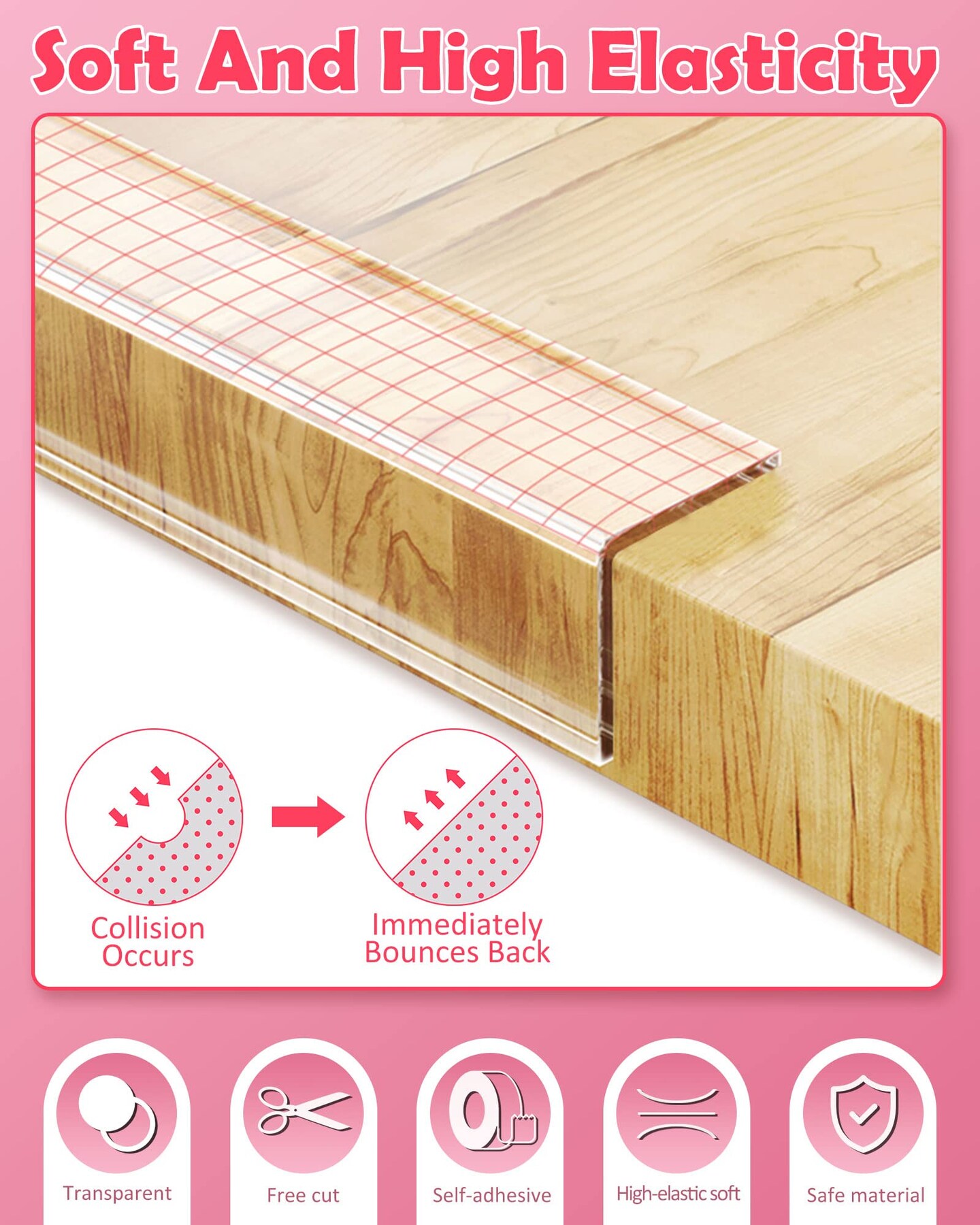 Baby Proofing, Clear Edge Protector Strip, Soft Corner Protectors for Kids, Baby Child Safety Corner Guards for Furniture Against Sharp Corners for Tables, Drawers, Sink, Wall 0.8in x 32.8ft