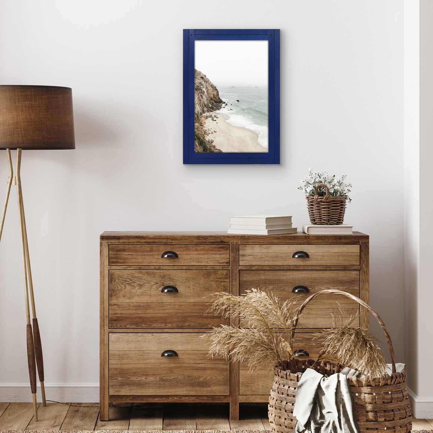 Americanflat Picture Frame - Rustic Picture Frame with Textured Engineered Wood, Shatter Resistant Glass and Easel Back - Horizontal and Vertical Display