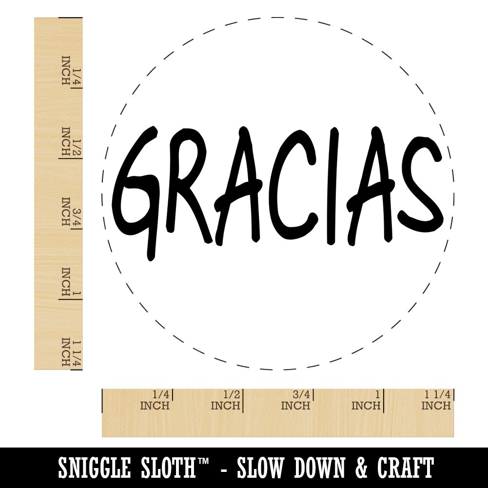 Gracias Thank You Spanish Fun Text Rubber Stamp for Stamping Crafting Planners
