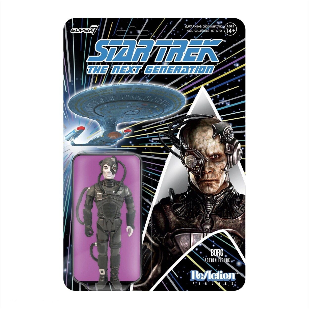 SUPER7 Star Trek: The Next Generation ReAction Figure Wave 1 - Borg, Figura Da Collezione 8,3 Cm