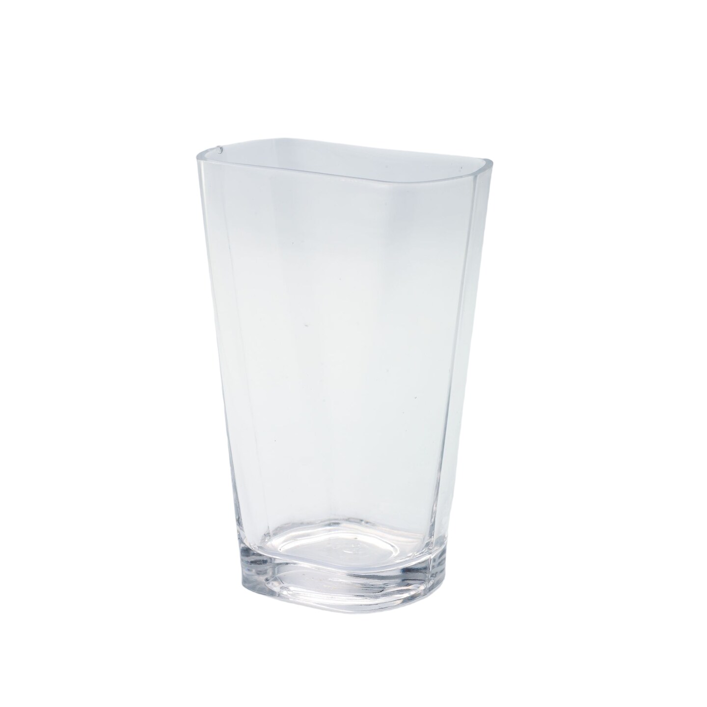 Contemporary Home Living Oval Tapered Hand Blown Glass Vase - 8&#x22; - Clear