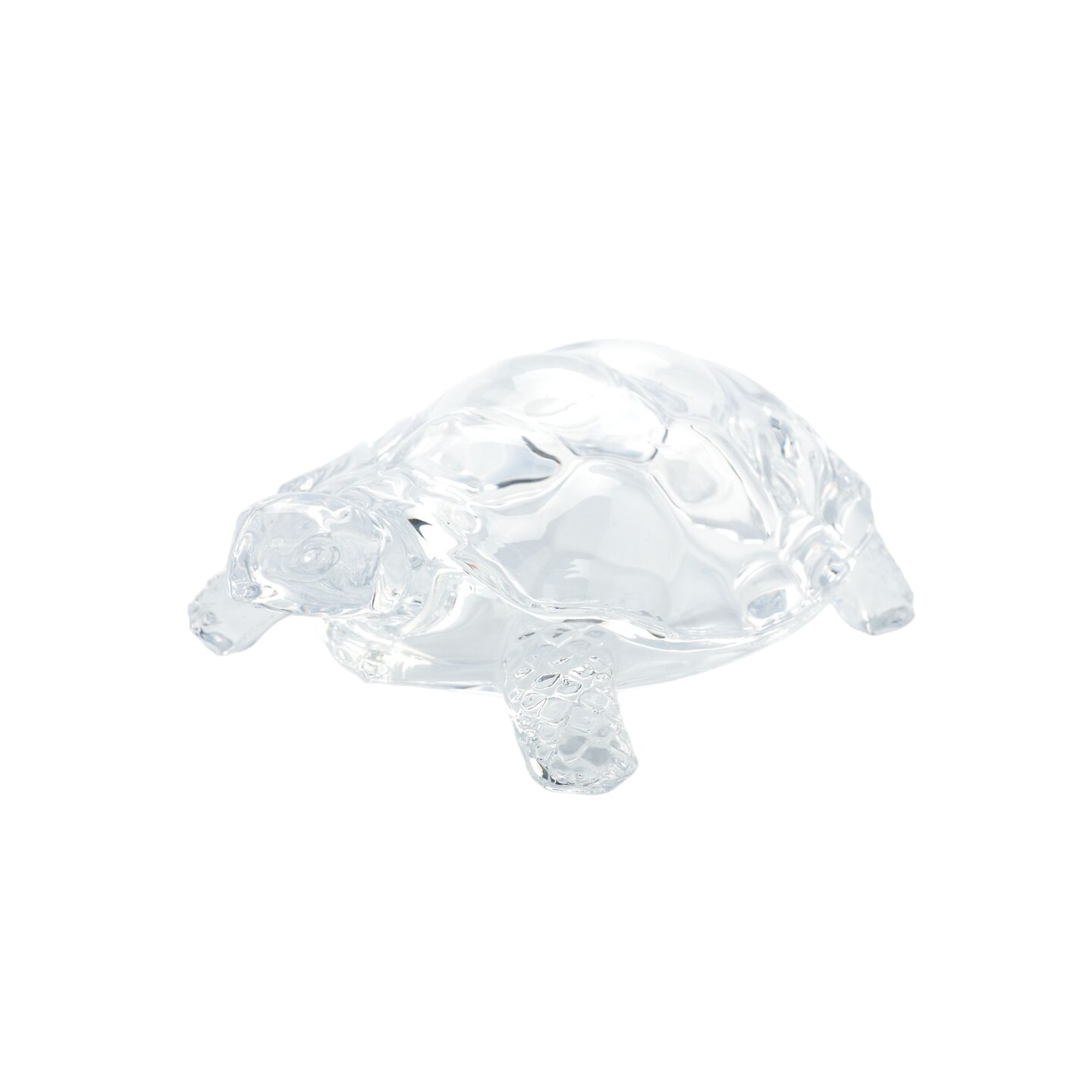 CC Home Furnishings 7" Crystal Clear Hand Blown Glass Turtle Figurine