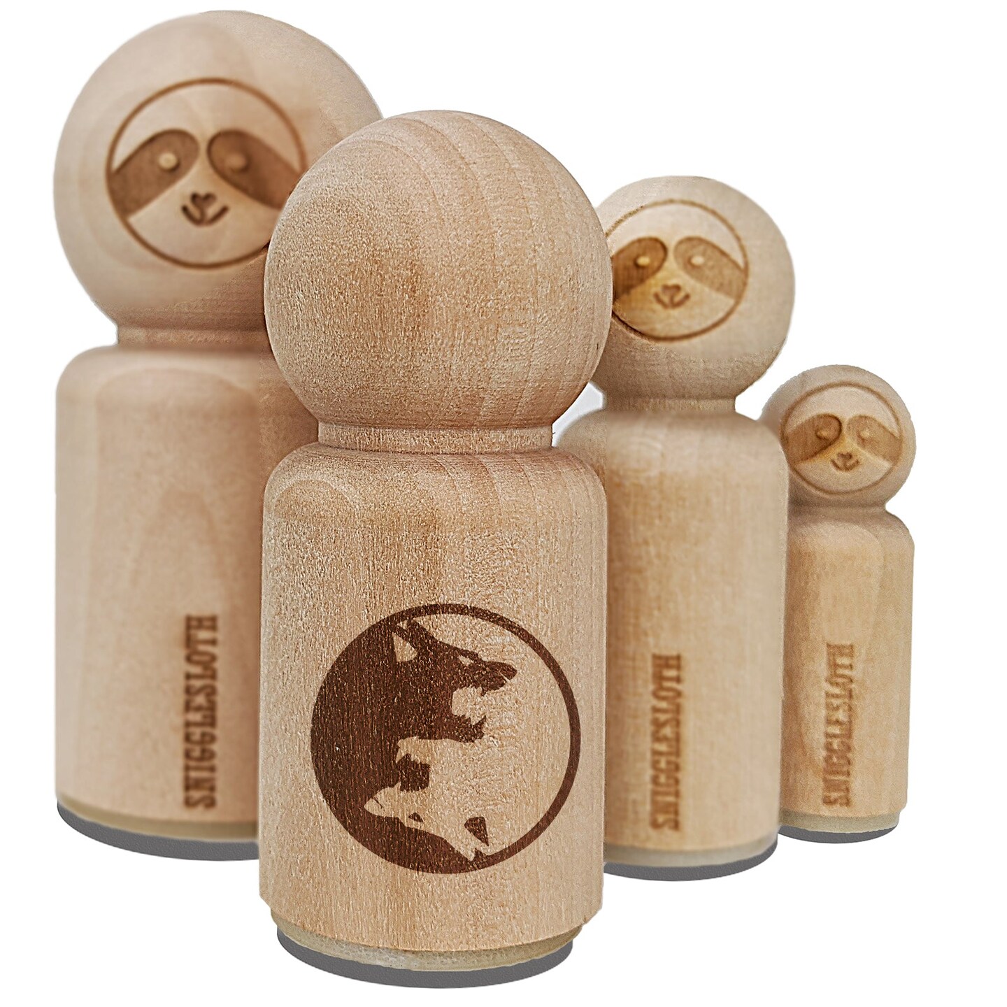 Yin Yang Wolf Wolves Rubber Stamp for Stamping Crafting Planners