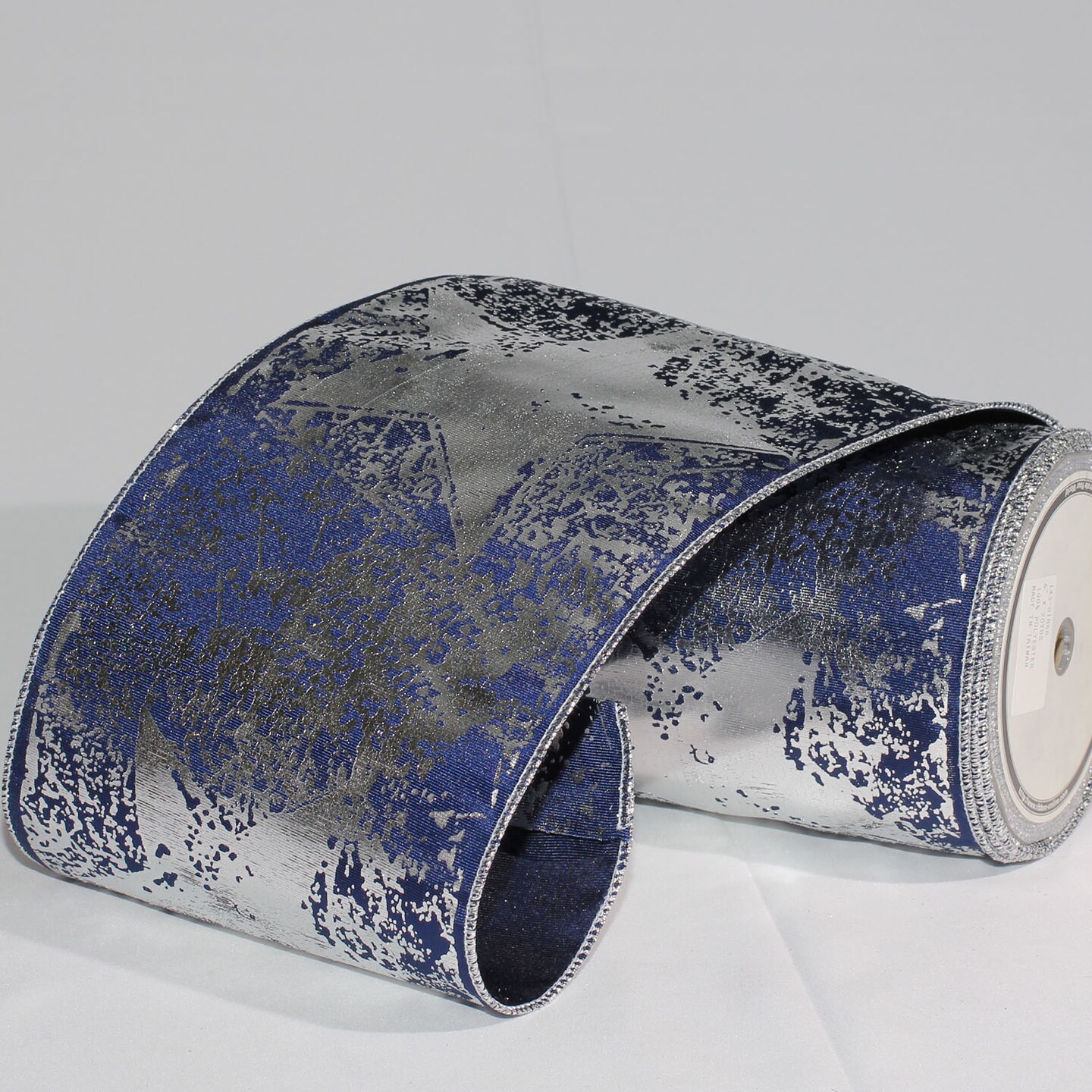 The Ribbon People Navy Blue and Silver Star Wired Craft Ribbon 6" x 20 Yards Michaels