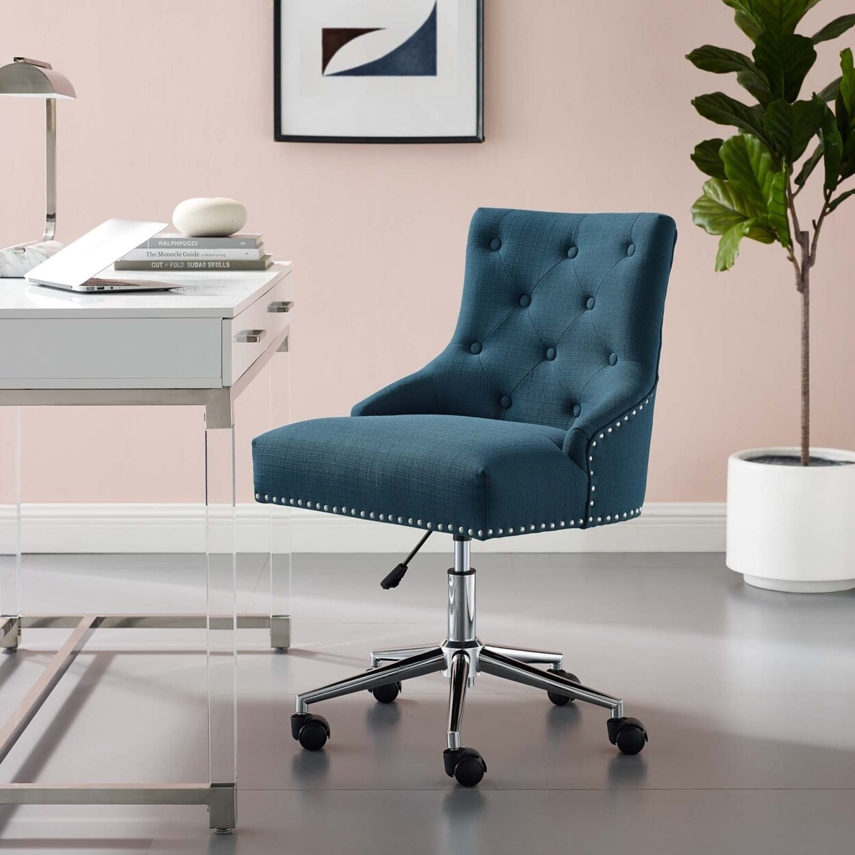 Modway Regent Tufted Button Swivel Upholstered Fabric Office Chair-EEI-3609