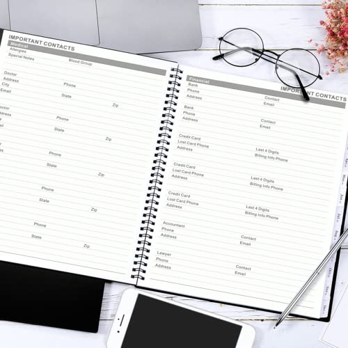 2026 Monthly Planner - JAN 2026 - DEC 2026 Planner/Calendar,12 Monthly Planner with Contacts & Passwords, 8.5" x 11" Planners 2026, Colorful Tabs, Thick Paper, Black