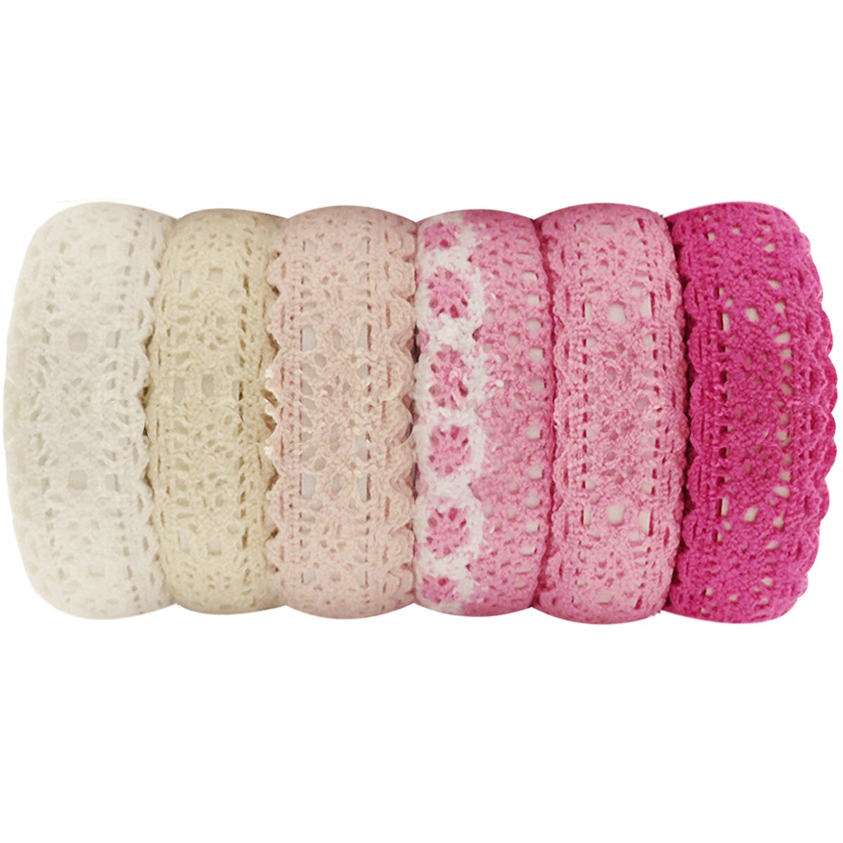 Wrapables Colorful Decorative Lace Tape Collection (set of 6)