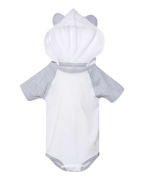 Rabbit Skins&#xAE; Fine Jersey Infant Short Sleeve Raglan Bodysuit with Hood &#x26; Ears