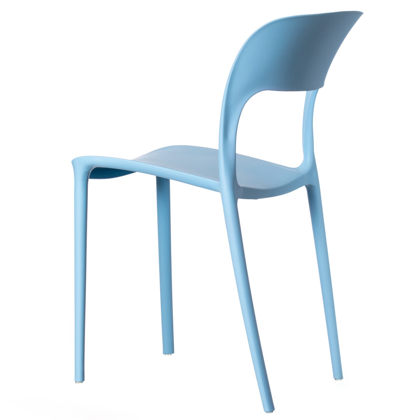 Modern Plastic Outdoor Dining Chair with Open Curved Back