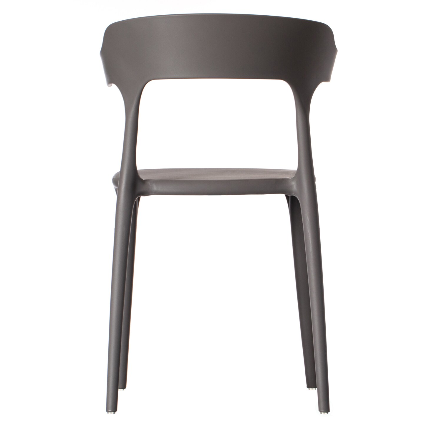 Modern Plastic Outdoor Dining Chair with Open U Shaped Back