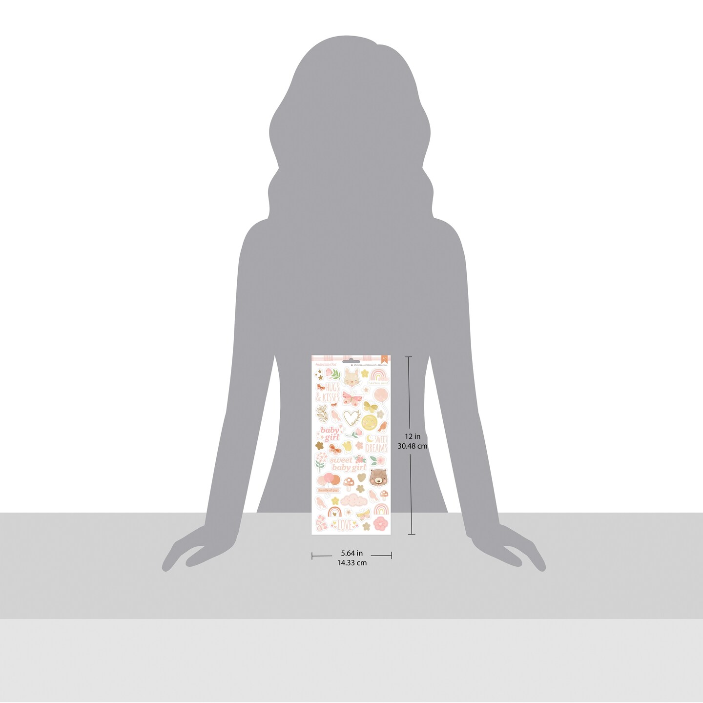 American Crafts Cardstock Stickers 6"X12" 91/Pkg-Hello Little Girl
