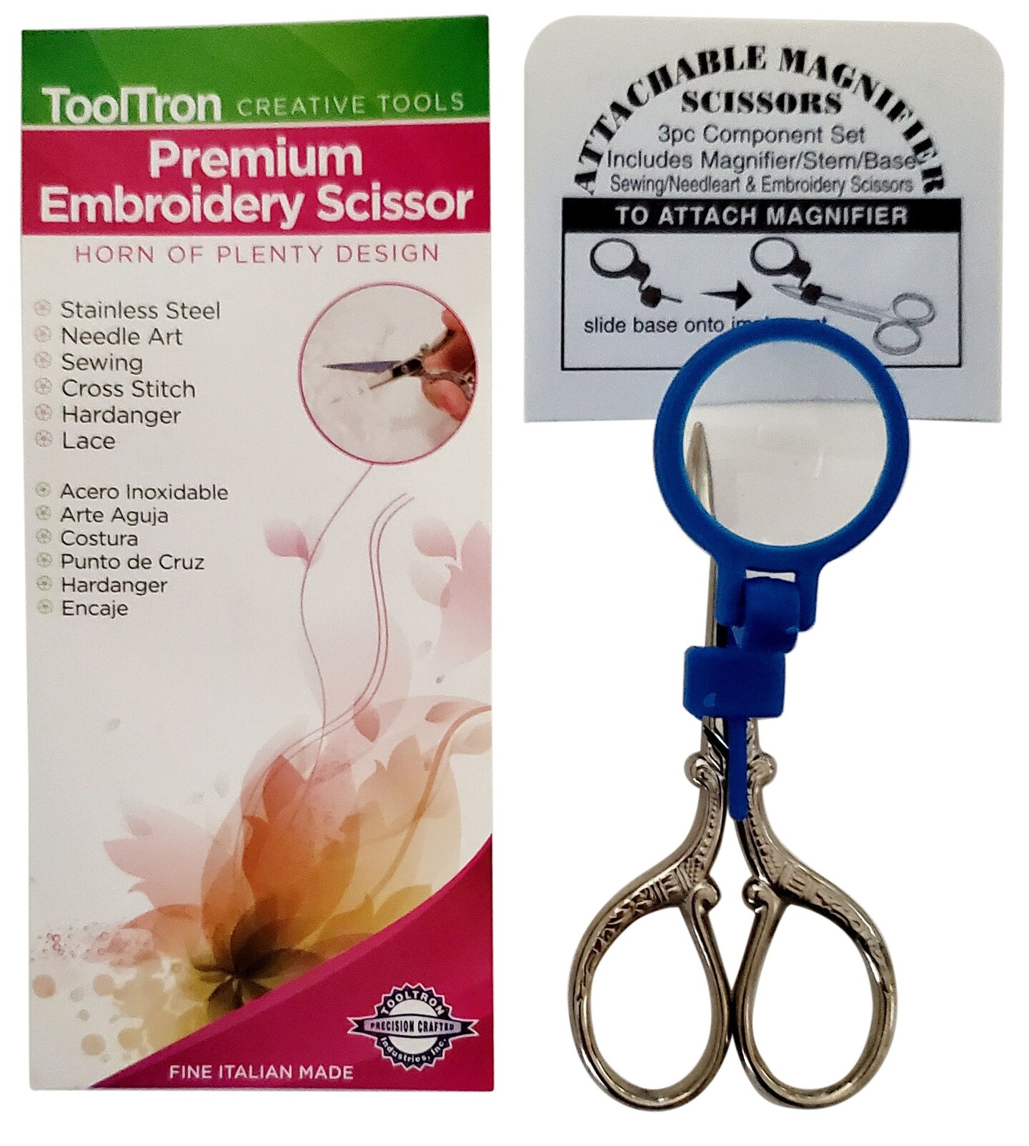 Tool Tron Premium 3.5&#x22; Embroidery Scissor With Magnifier