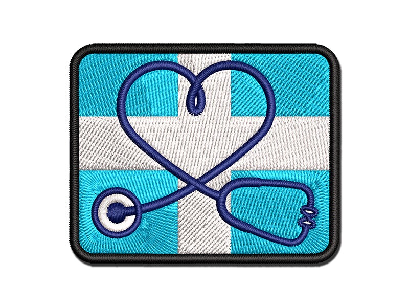 Nurse Doctor Heart Shaped Stethoscope Multi-Color Embroidered Iron-On ...