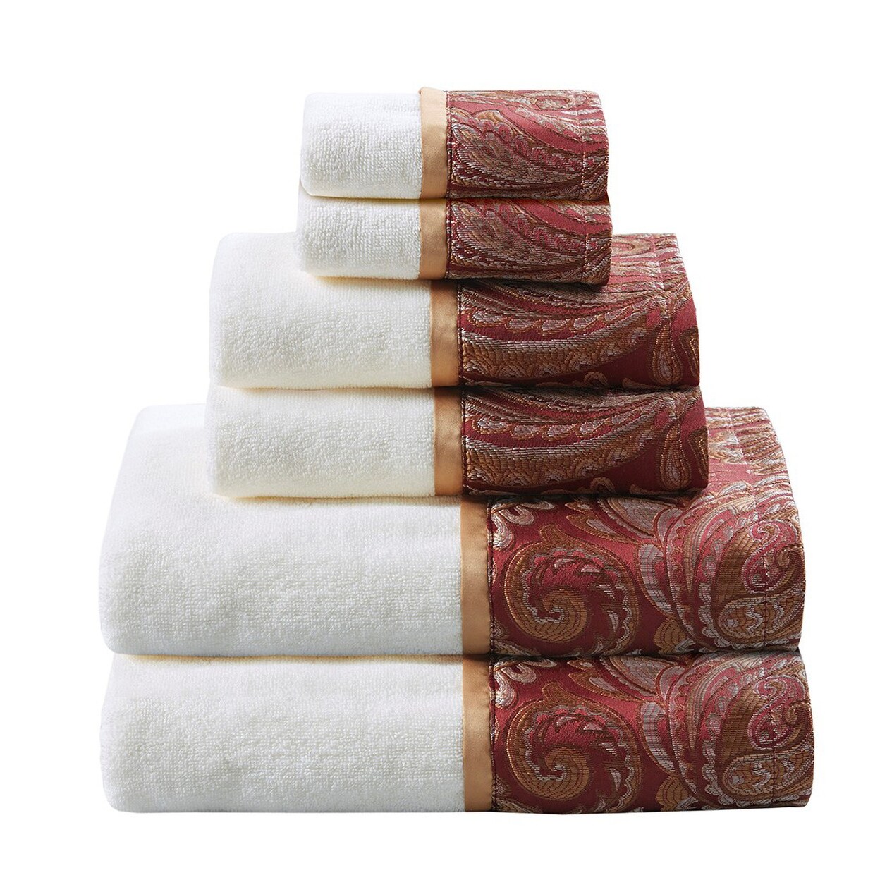 Gracie Mills Thornton 6-Piece Cotton Terry Jacquard Towel Set 550 Gsm - Grace-9869