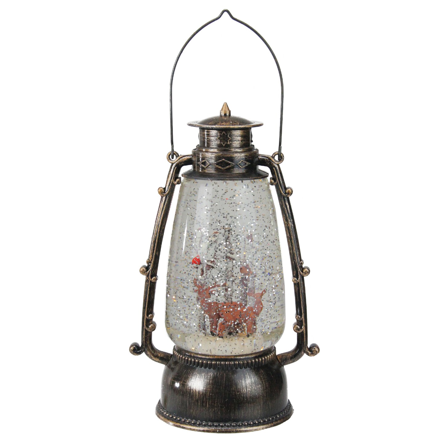 Northlight 9&#x22; Country Rustic Lantern with Reindeer Table Top Christmas Decoration