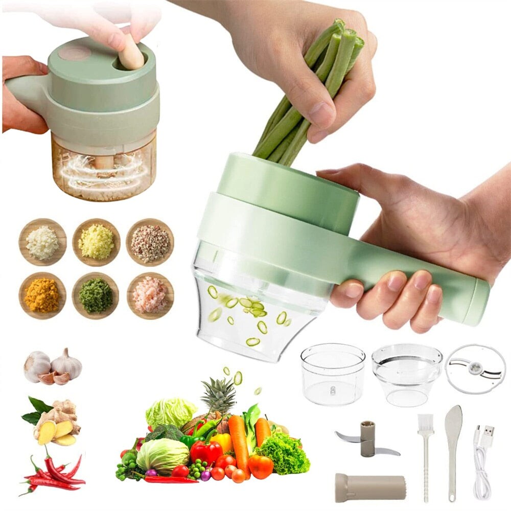 Onetify Portable Handheld 4 in 1 Electric Vegetable Slicer