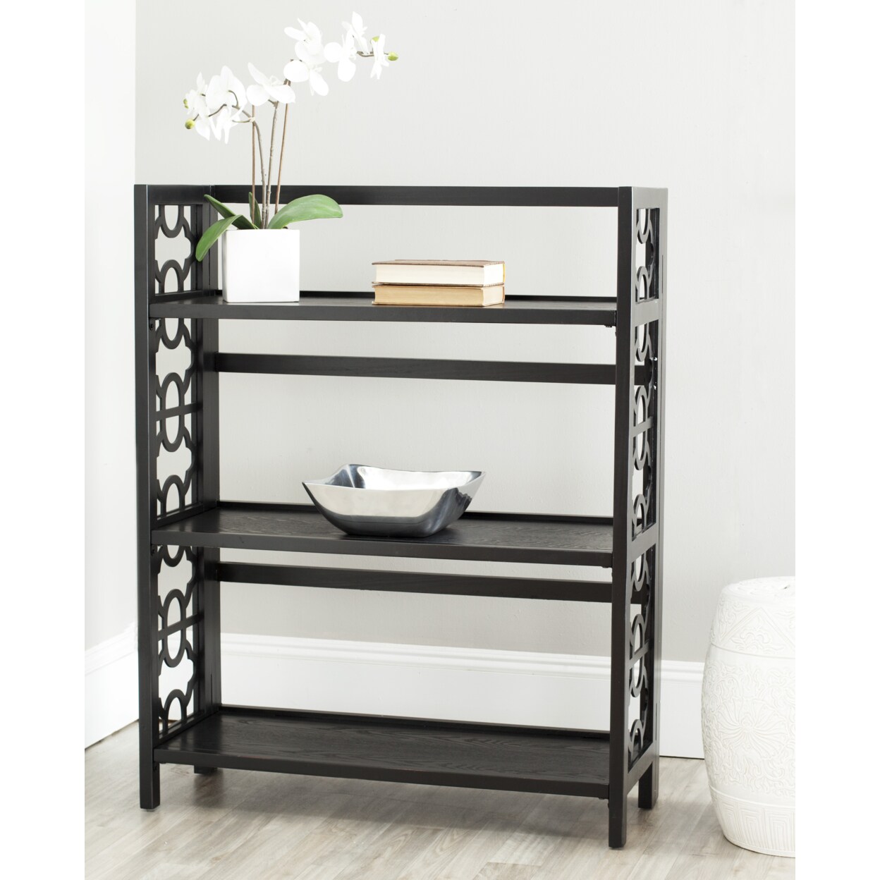 Safavieh   Natalie 3-Tier Low Bookcase Black