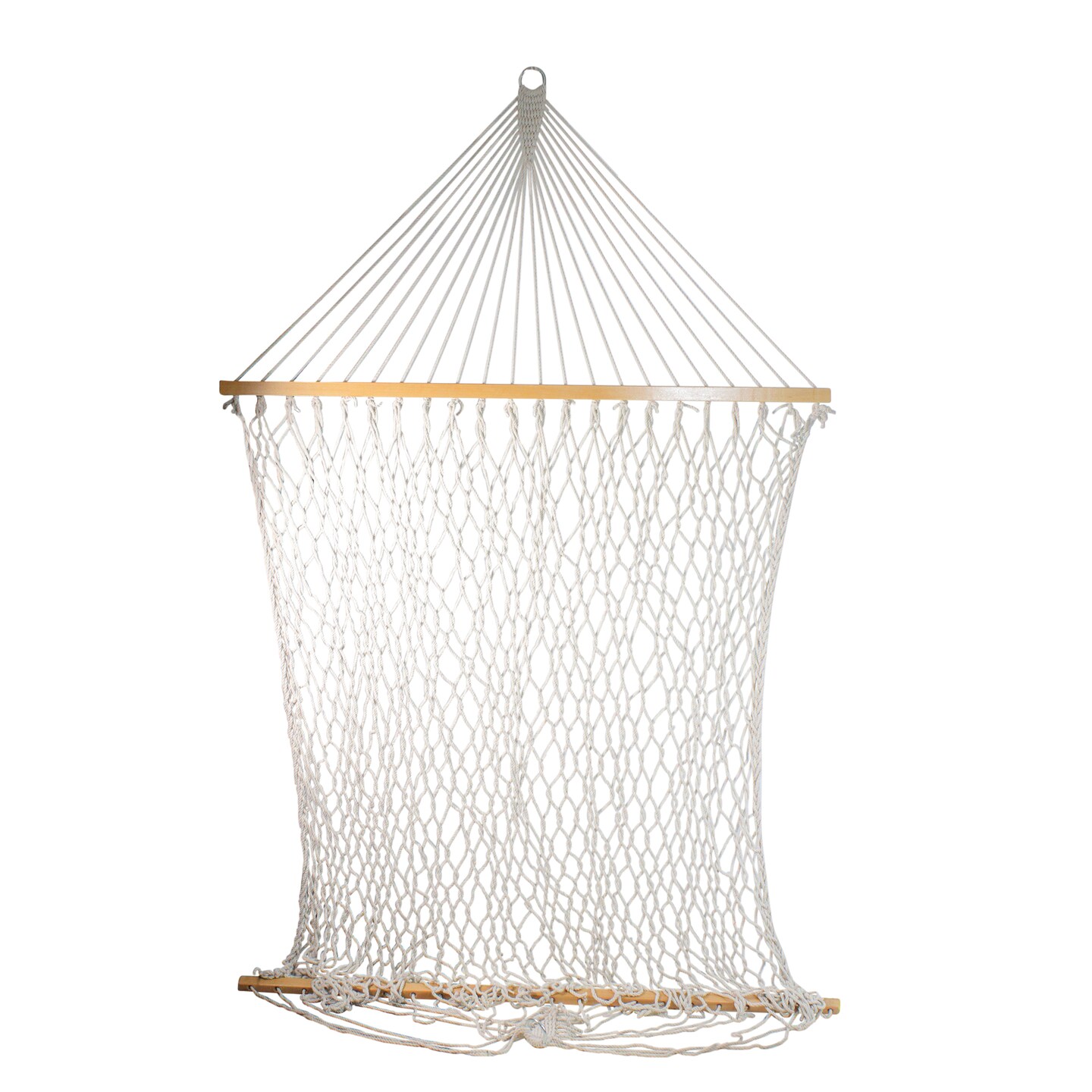 Northlight Lattice Macrame Netted Hammock with Wooden Bars - 78&#x22; x 59&#x22; - White