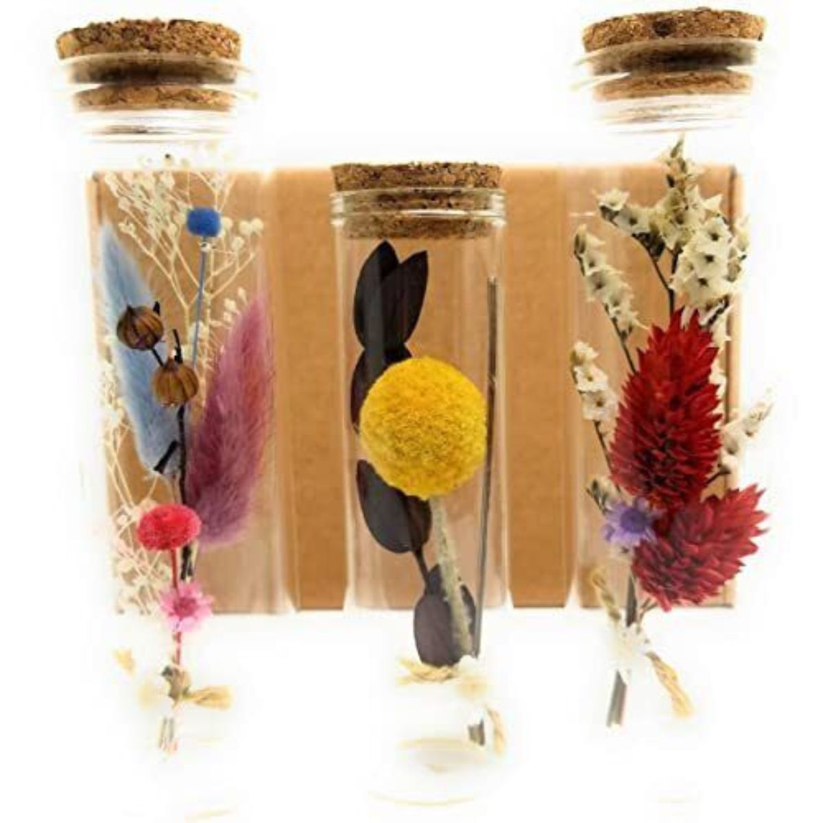 Handmade Dry Flowers in Glass Bottle