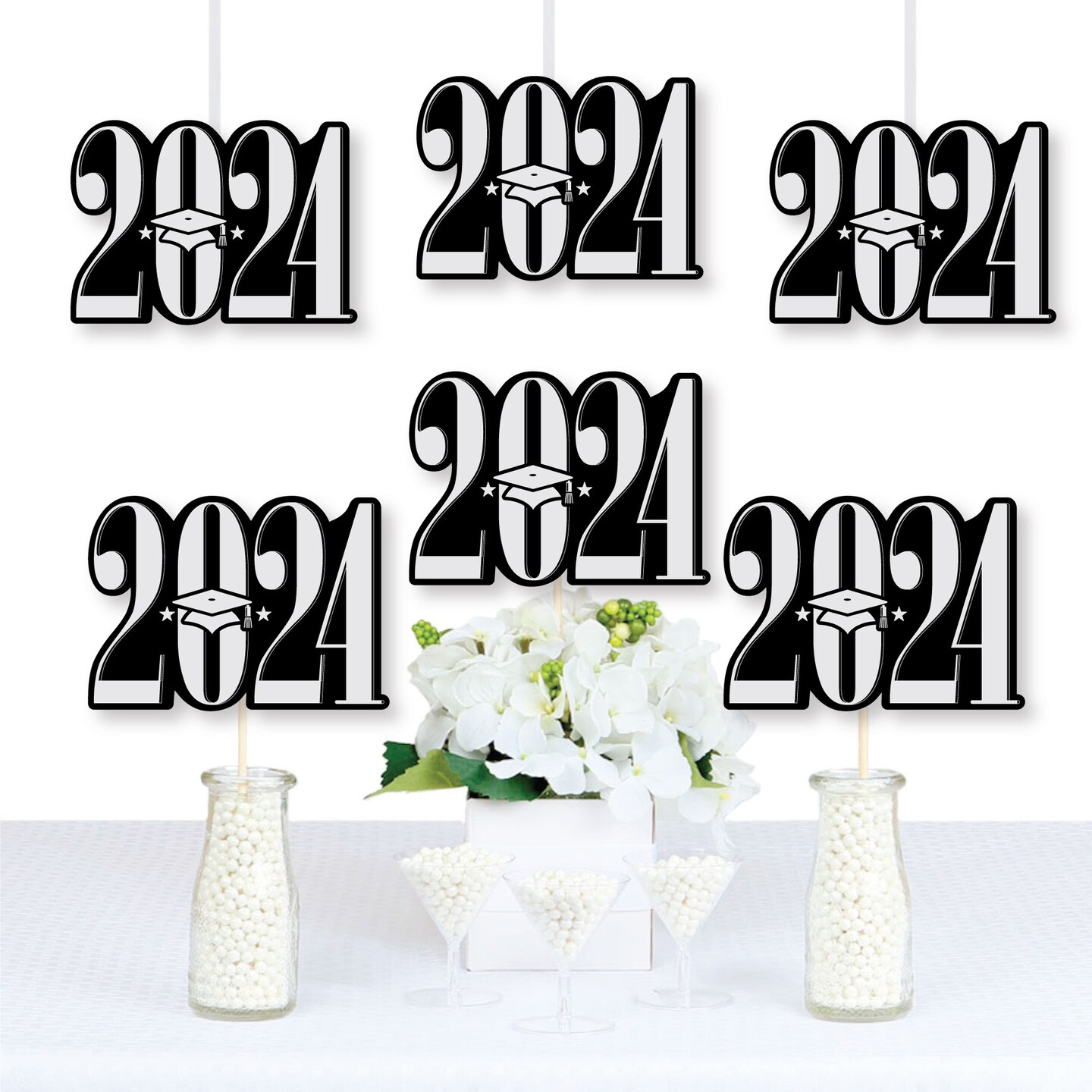 Big Dot of Happiness Graduation Cheers - 2024 Graduation Decorations DIY Party Essentials - Set of 20