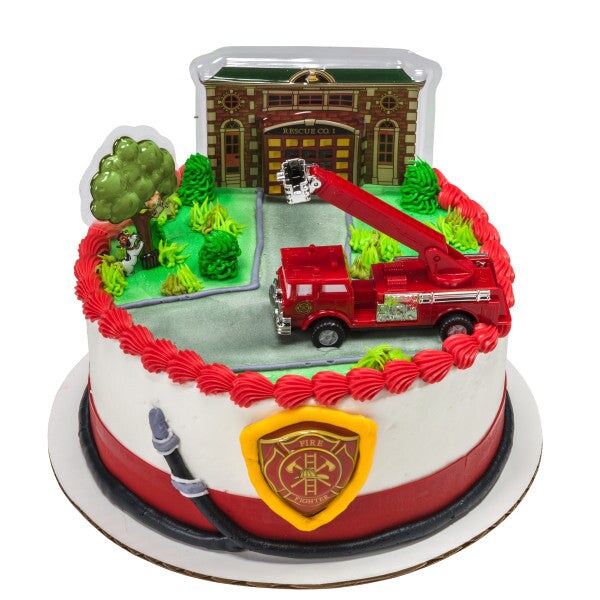 Fire Truck &#x26; Station DecoSet&#xAE; Cake Decoration