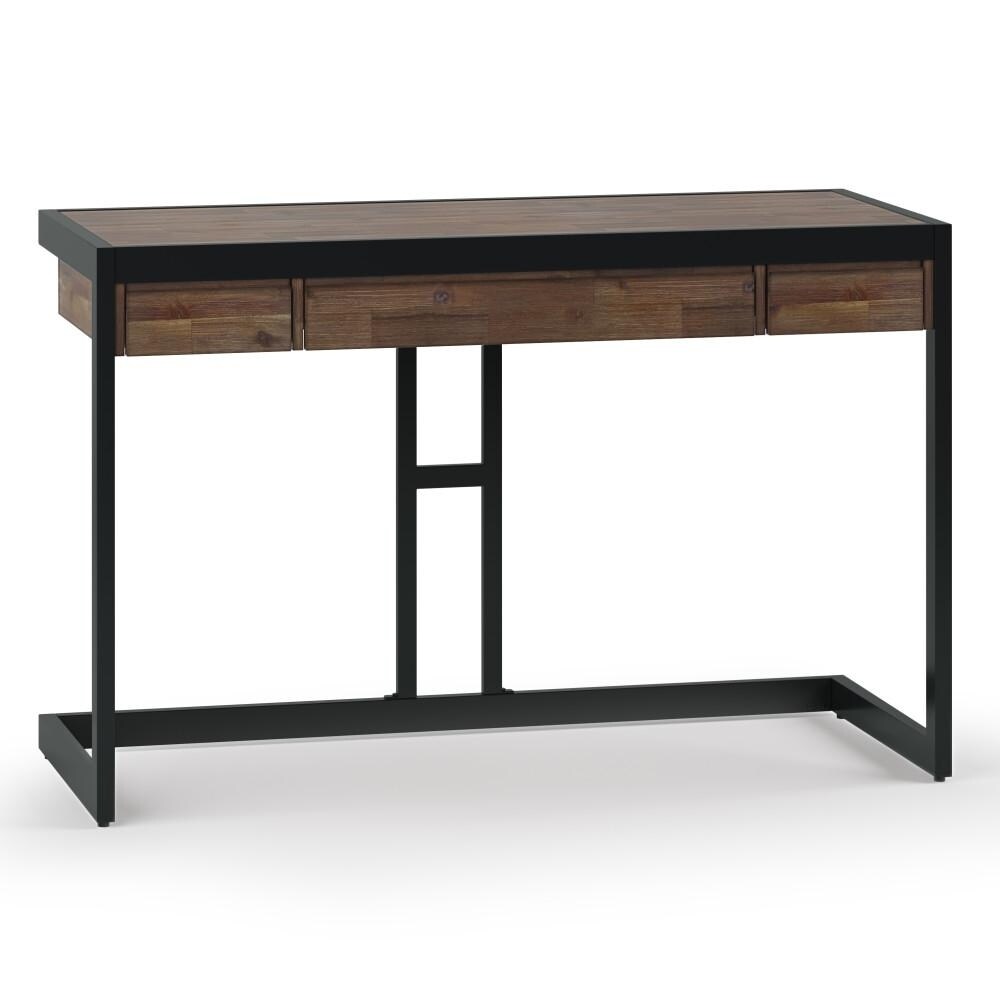 Simpli Home Erina Solid Acacia Wood Modern Industrial 48&#x22;Small Desk Office