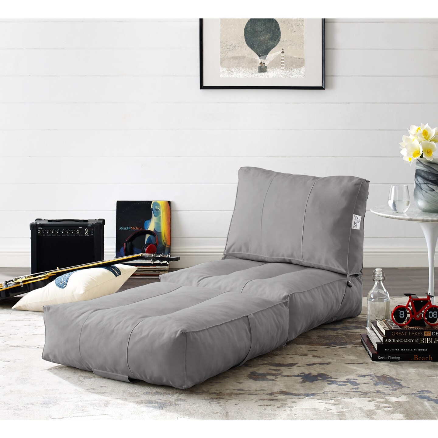 Cloudy Nylon Bean Bag Chair/ Foam Sofa/ Lounge Convertable Chair/ Sleeper Chair/ Memory Foam Sofa/ Flip Chair