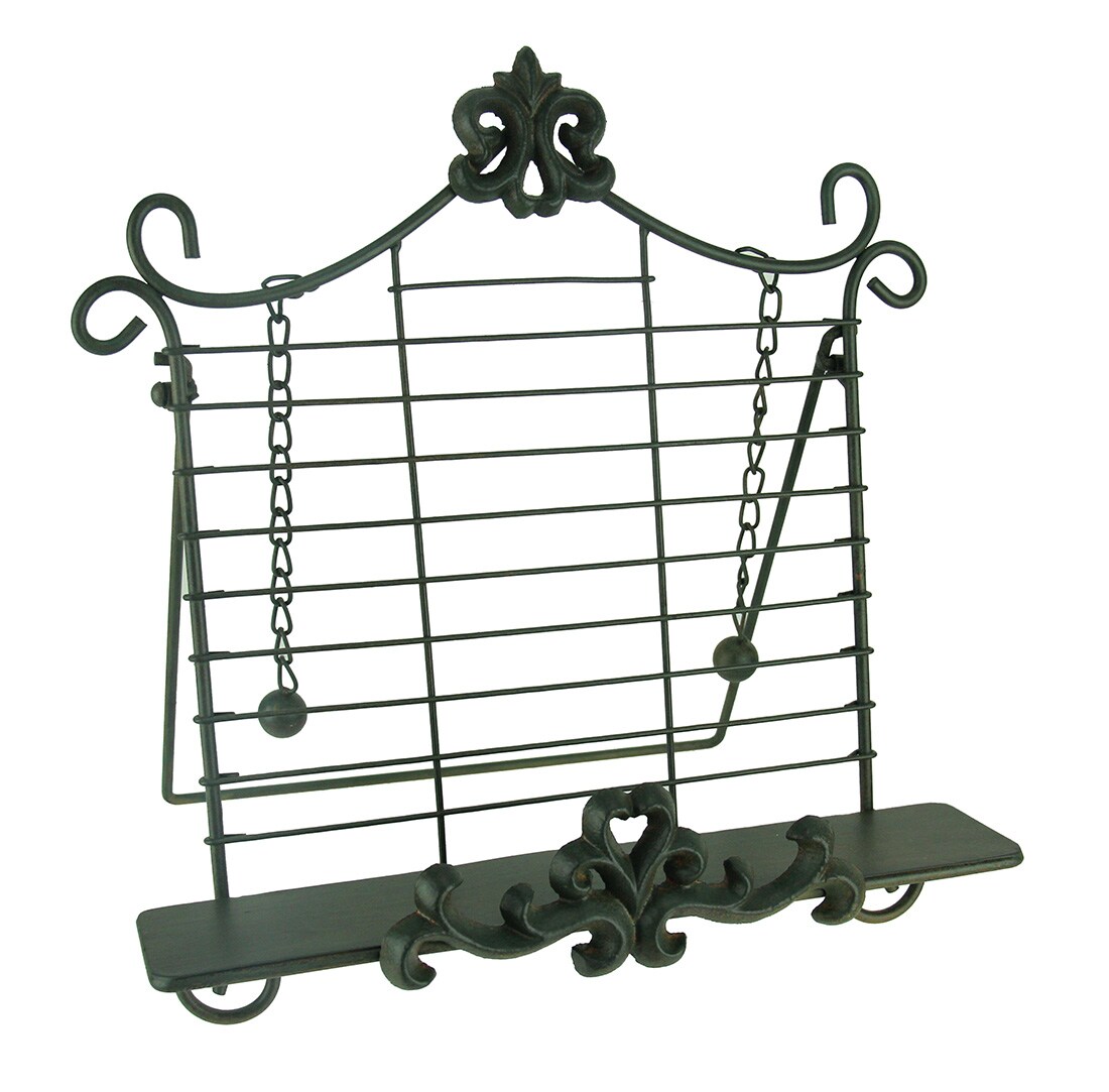Rustic Metal Fleur De Lis Cookbook Holder Easel Stand