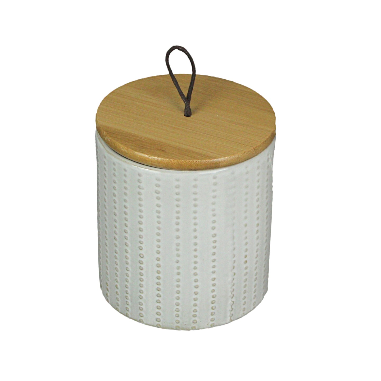 5 In White Ceramic Jar With Wood Lid Decorative Kitchen Counter Canister Storage