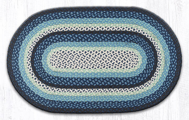 Earth Rugs C-312 Blueberry / Cream Oval Braided Rug 27" x 45"