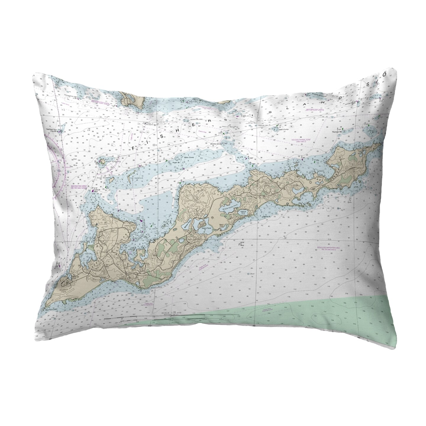 Betsy Drake Fishers Island, RI Nautical Map Noncorded Indoor/Outdoor ...