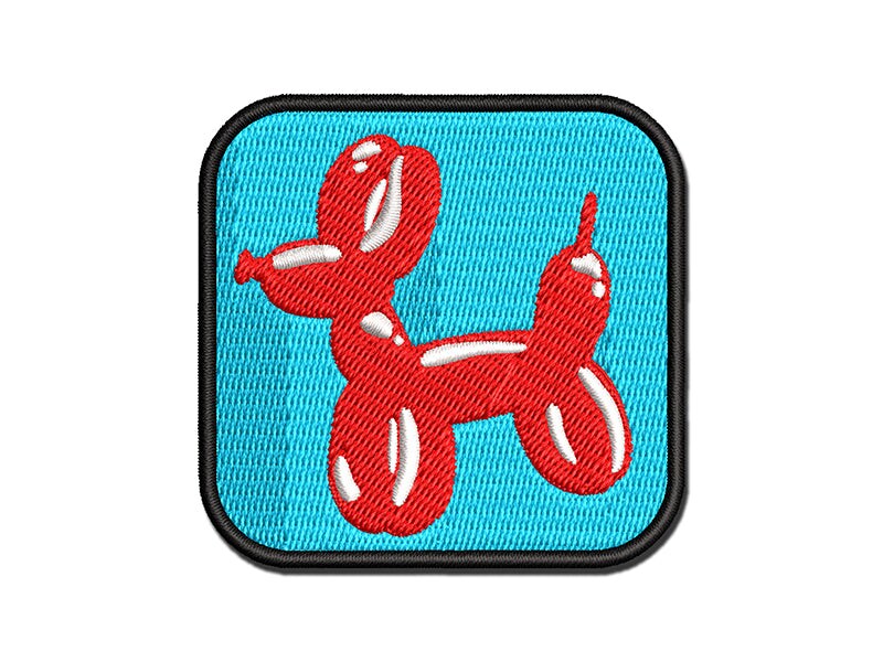 Balloon Animal Dog Multi-Color Embroidered Iron-On or Hook &#x26; Loop Patch Applique