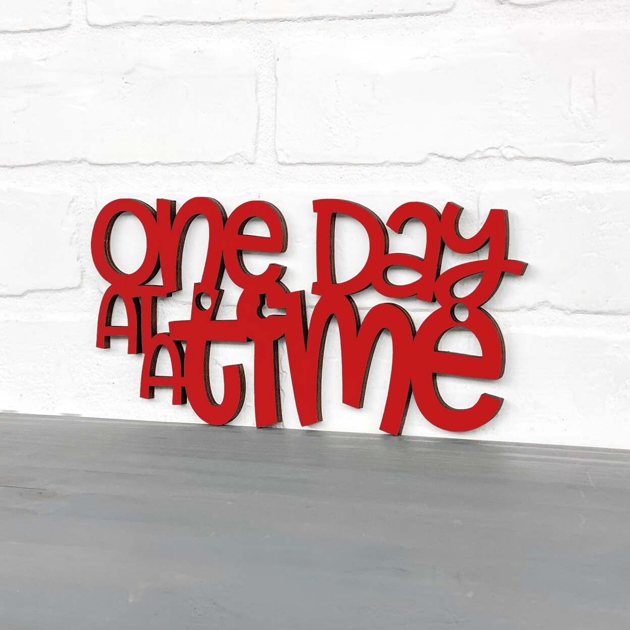 Day Lettering Color:red Spunky Fluff , One Day At A Time, Wooden Decorative Letters, Color: Red ...