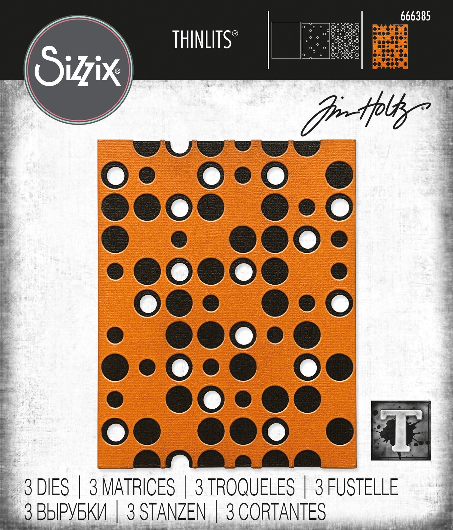 Sizzix Thinlits Dies By Tim Holtz 3/Pkg-Layered Dots