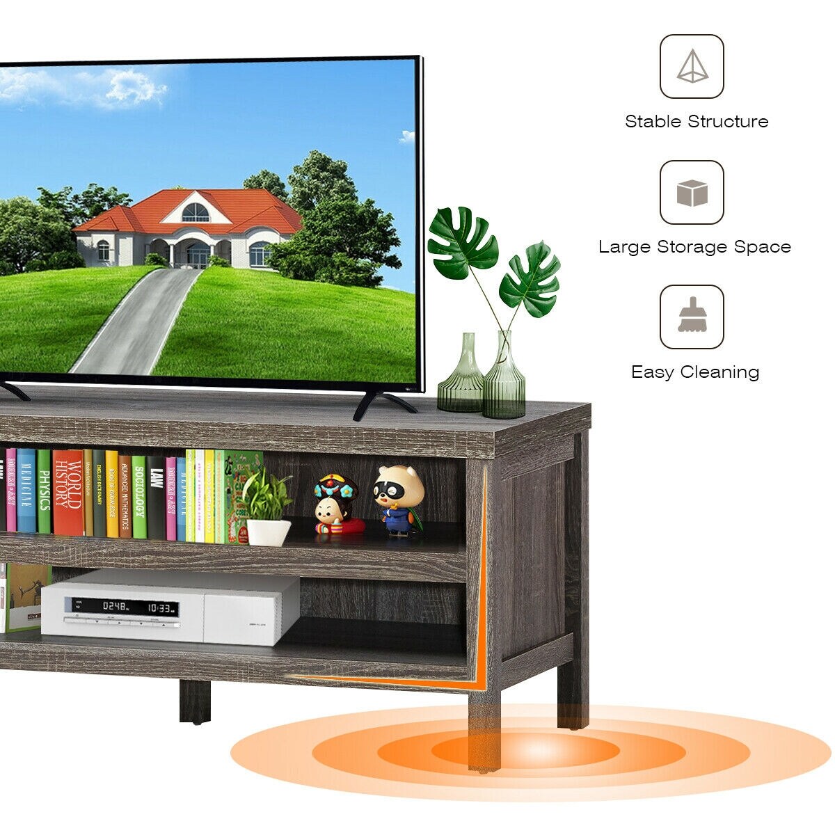 3-Tier TV Stand Console Cabinet for TV&#x27;s up to 45 Inch with Storage Shelves
