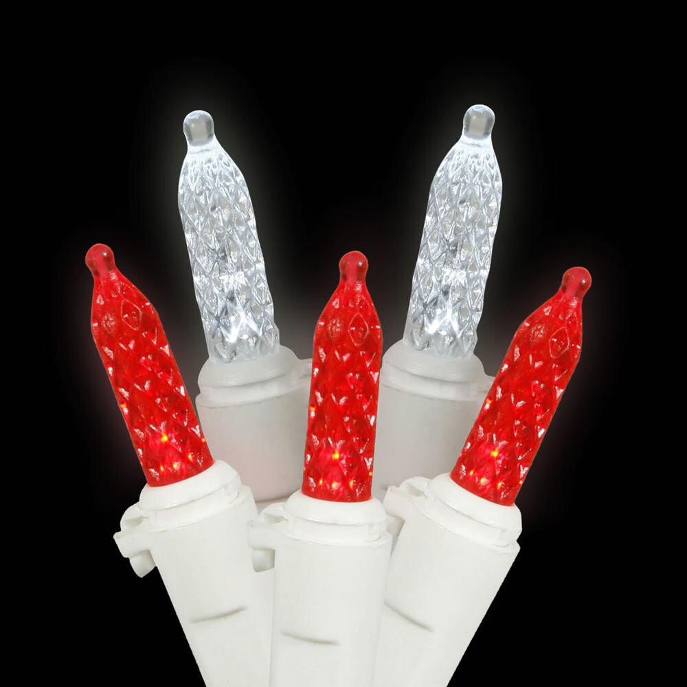 70 Red-Pure White LED Lights / White Wire 9Ft. Icicle Christmas Light Set