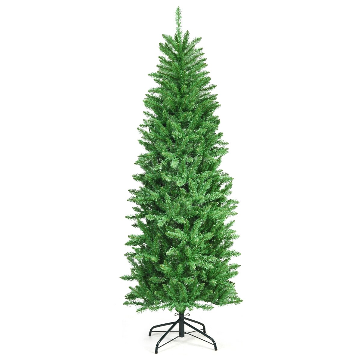 PVC Hinged Pre-lit Artificial Fir Pencil Christmas Tree with 150 Warm White