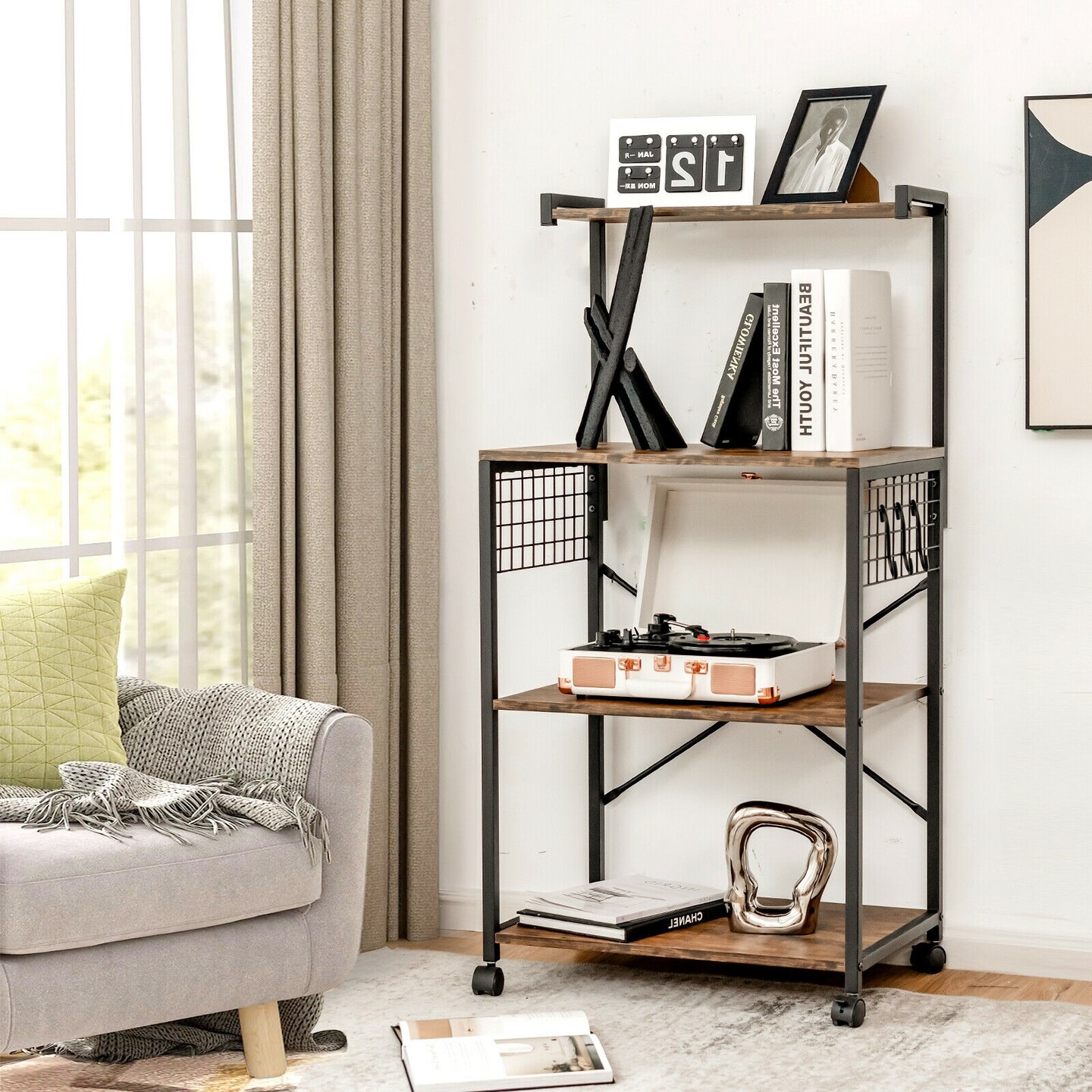 4-Tier Kitchen Baker&#x27;s Rack on Wheels