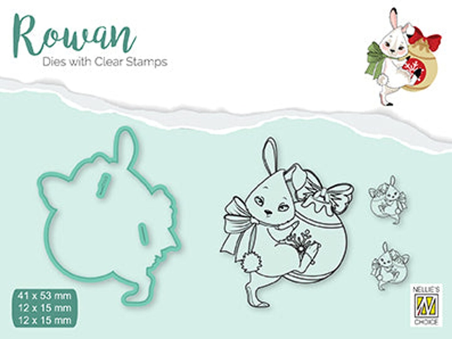 Nellie's Choice Rowan Dies with Clear Stamps Christmas Rabbit | Michaels