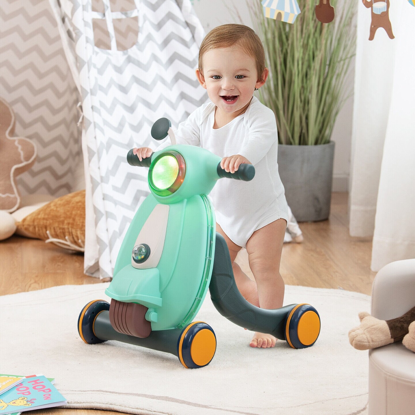 2 in 1 Baby Sit to Stand Learning Walker with Lights and Sounds