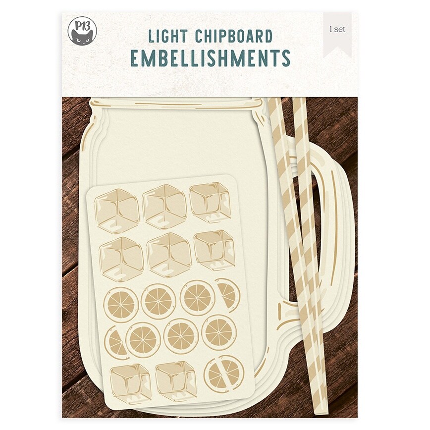 Fresh Lemonade Light Chipboard Shaker Base 6&#x22;X8&#x22;-Jar Of Lemonade