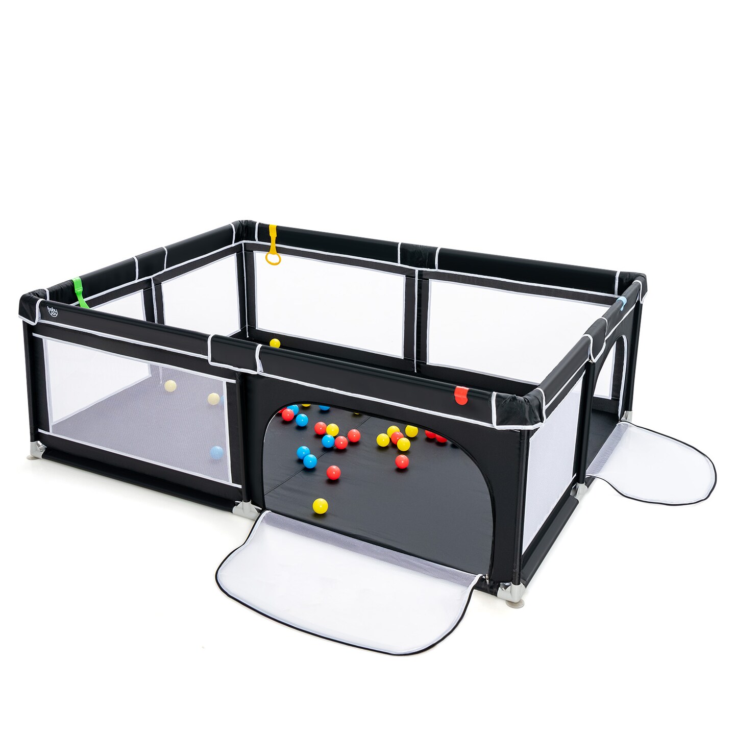 Portable Extra-Large Safety Baby Fence with Ocean Balls and Rings