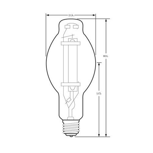 GE 18205 MVR1000 /U/BT37 1000w BT37 E39 Mogul Quartz HID Metal Halide Bulb