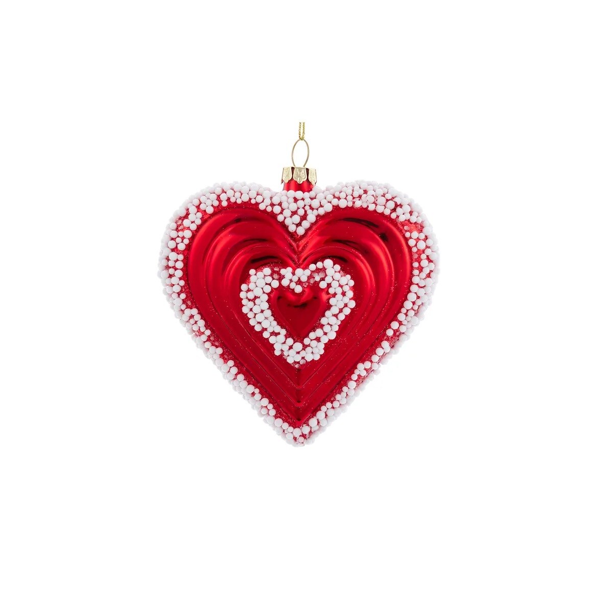 KSA Set of 6 Heart Christmas Ornaments 4&#x201C;
