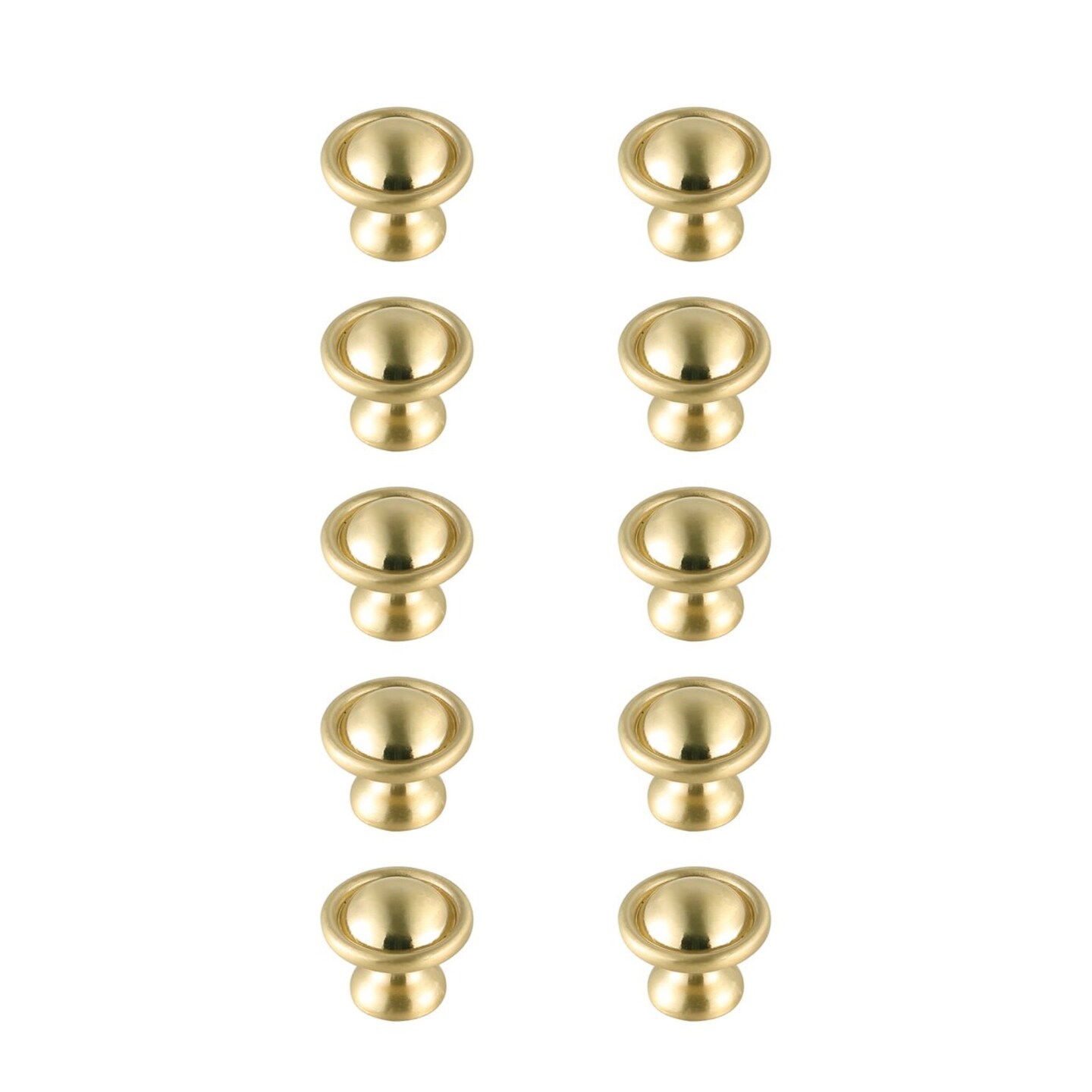 Kadea 1.2" Diameter Brushed Gold Mushroom Knob Multipack (Set of 10)